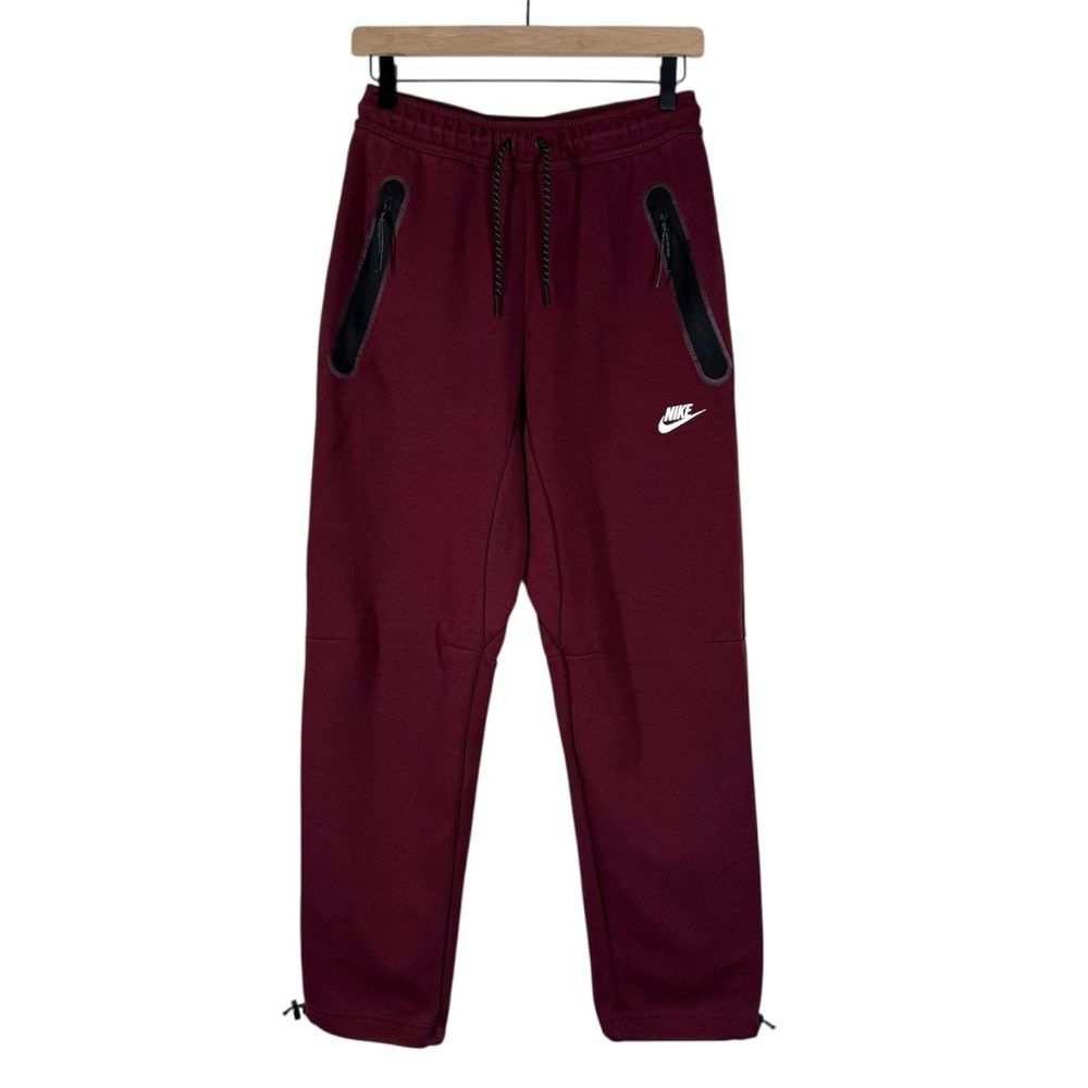Nike Sportswear Tech Fleece Straight Jogger Pants Maroon Mens Size S DQ4312-638
